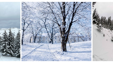 A gyalui várkastély és kisbányahavas télen.
